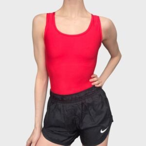 Bright red leotard